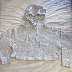 FRAYED Diamond Back Snake Textured Crop Hoodie